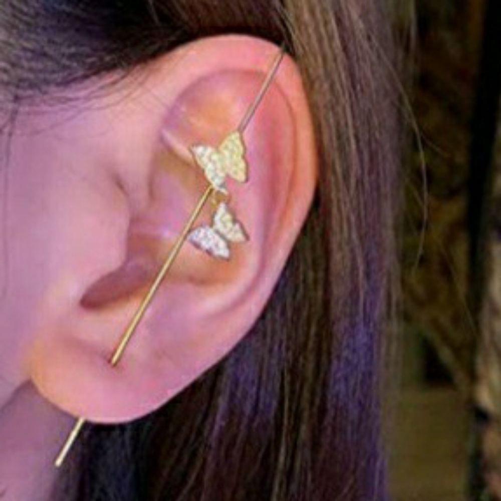 Hypoallergenic Silver crawler wrap earring
